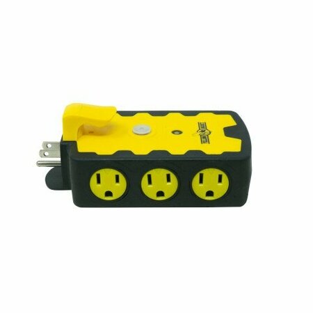 YELLOW JACKET Adapter, Indoor/Outdoor 6 Outlet Block Yellow, 6PK 41046